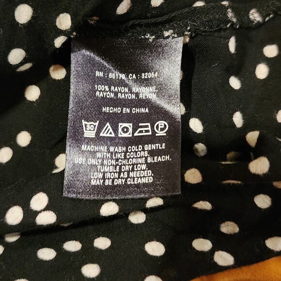 Maeve by Anthropologie Black Polka Dot Blouse | Size 10 Rayon Lightweight Top - Picture 3 of 3